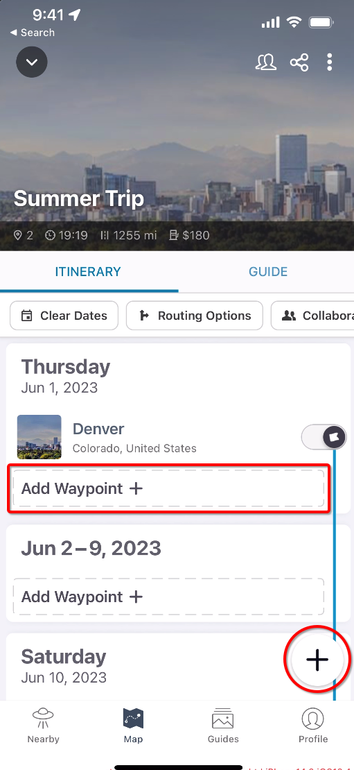 Adding dates to your trip roadtrippers support