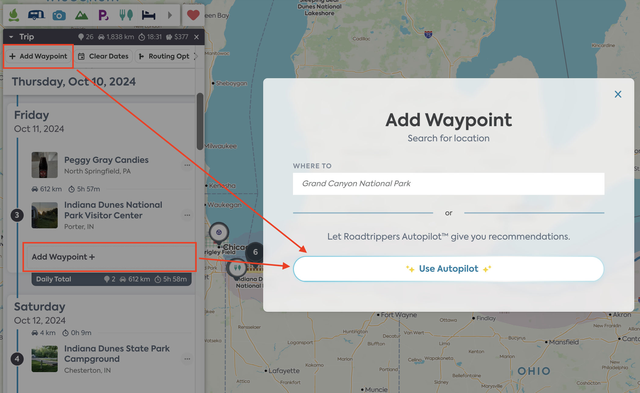 Using Autopilot To Enhance A Trip Roadtrippers Support