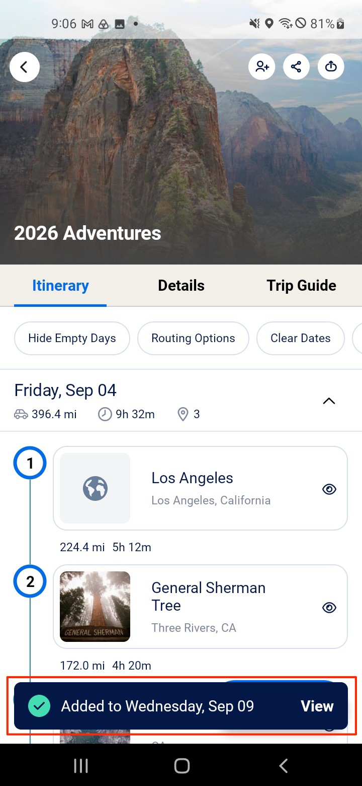 RT Stop Added Confirmation Android